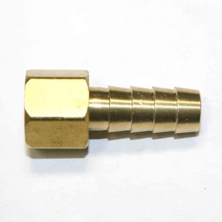 Brass Hose Fitting, Connector, 3/8 Inch Swivel Barb X 1/4 Inch Female NPT End - 2 Piece, PK 6
